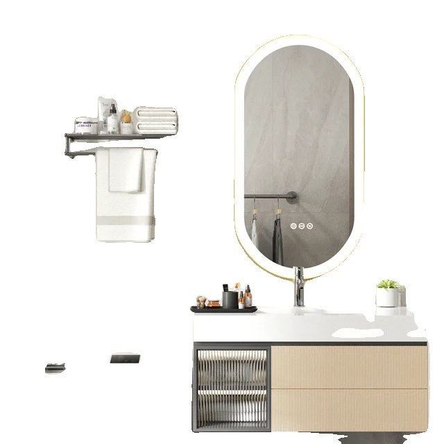 Lustro łazienkowe, owalne, oświetlenie LED, 100X50CM (40x20 cali)