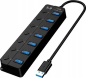 Huby USB - HUB USB Pan i Pani Gadżet Hub Adapter 7x USB 3.0 Rozdzielacz Rozgałęźnik Portów - miniaturka - grafika 1
