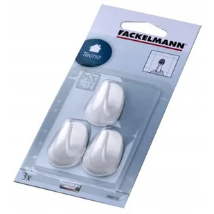 Fackelmann Haczyki owalne białe 4cm 3 szt 20601 - Wieszaki łazienkowe - miniaturka - grafika 1