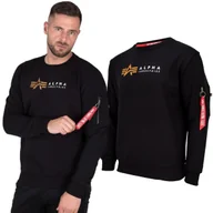 Bluzy męskie - Bluza Alpha Industries Alpha Label 118312 03 - Czarna S [S] - miniaturka - grafika 1