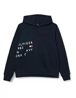 Bluzy męskie - Tommy Hilfiger Męska bluza z kapturem z napisem "Off Placement", Pustynne niebo, XXL - miniaturka - grafika 1