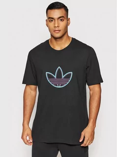Koszulki męskie - Adidas T-Shirt Outline Logo HE4683 Czarny Regular Fit - grafika 1