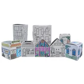 Kolorowanki, wyklejanki - ZESTAW ARTYSTYCZNY KOLOROWANKA 3D MIASTO, DOMEK, KREATYWNA ZABAWKA - miniaturka - grafika 1