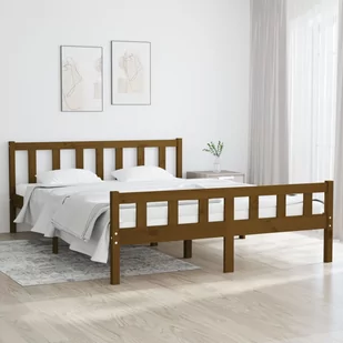Lumarko Rama łóżka, miodowy brąz, lite drewno, 150x200 cm, King Size - Łóżka - miniaturka - grafika 1