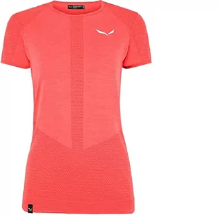 Koszulki i topy damskie - Salewa Women's ZEBRU MEDIUM WARM AMR W T-SRT. Base Layer Top, Fluo Coral, M - grafika 1