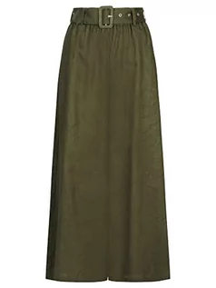Spodnie damskie - ApartFashion Damskie spodnie lniane spodnie, oliwkowe, normalne - grafika 1