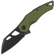 Noże - Nóż składany FoxEdge Atrax Green Aluminium, Black Stonewashed by Simonutti (FE-026 AOD) - miniaturka - grafika 1