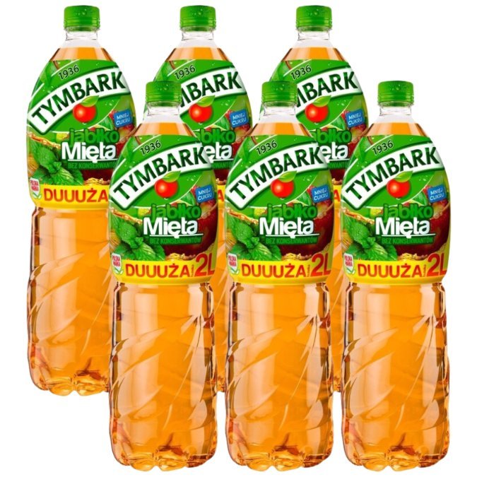 Tymbark Napój jabłko mięta 2 l x 6 sztuk