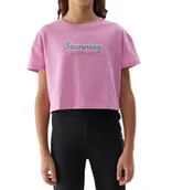 Koszulki i topy damskie - KOSZULKA DZIEWCZĘCA CROP TOP 4F F1151 4FJWSS24TTSHF1151-56S - miniaturka - grafika 1