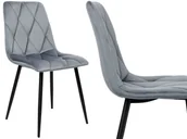 Krzesła - Krzesło aksamitne MADISON grafitowe velvet - miniaturka - grafika 1