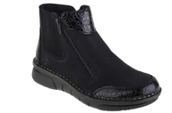 Moda i Uroda OUTLET - Rieker Booties 73355-00, Damskie, buty zimowe, Czarne - miniaturka - grafika 1