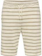 Spodenki męskie - ONLY & SONS Szorty dresowe "Ian" w kolorze beżowo-kremowym - miniaturka - grafika 1