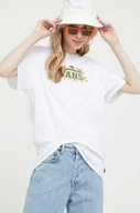 Koszulki sportowe damskie - Vans t-shirt bawełniany kolor biały - miniaturka - grafika 1