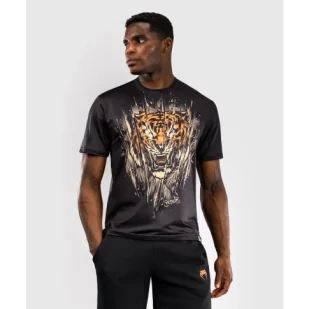Venum Koszulka Techniczna Treningowa Tiger Dry Tech T-shirt Black - Kimona, stroje i obuwie - miniaturka - grafika 1