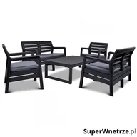 Meble ogrodowe - Allibert Meble Ogrodowe Delano FIESTA Lyon : Kolor - grafit/szary BK-004188 - miniaturka - grafika 1