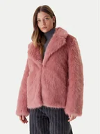 Płaszcze damskie - Bomboogie Futro Paris GW148STFRL5 Różowy Regular Fit - miniaturka - grafika 1