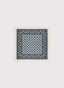 Beżowa poszetka w geometryczny wzór - Dodatki do ubrań - miniaturka - grafika 1