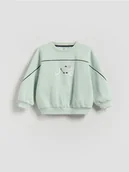 Bluzy i sweterki niemowlęce - Reserved - Bawełniana bluza - jasnozielony - miniaturka - grafika 1