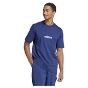 Koszulki męskie - adidas Mężczyźni ESSENTIALS LINEAR SINGLE JERSEY TEE, Dark Blue/White, XL - miniaturka - grafika 1