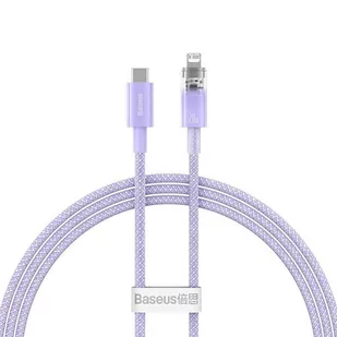 Kabel szybko ładujący Baseus USB-C do Lightning  Explorer Series 1m, 20W (fioletowy) - Kable - miniaturka - grafika 2