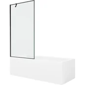 Wanny - Mexen Cubik wanna prostokątna 170 x 70 cm z obudową i parawanem 1-skrzydłowym 90 cm, czarny wzór - miniaturka - grafika 1