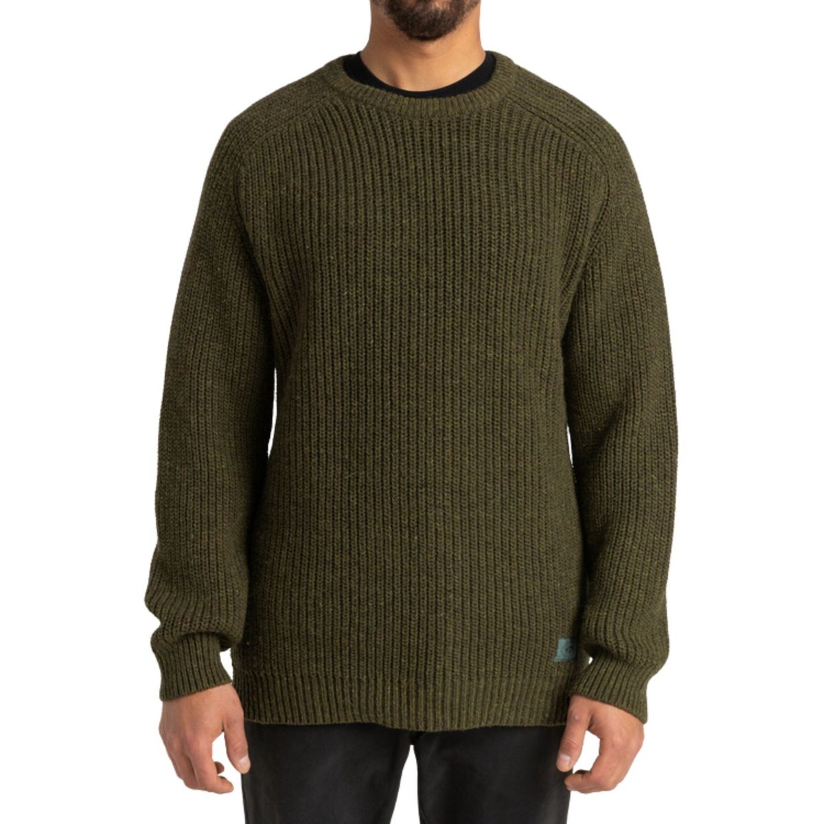 Sweter męski Billabong Harbour Rib wełniany klasyczny khaki-L