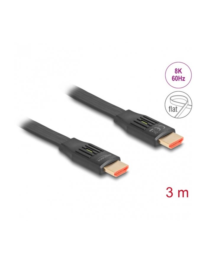 DeLOCK High Speed HDMI Ribbon Cable 48 Gps 8K 60Hz black, 3 meters 81003