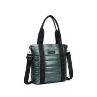 Torebki damskie - Zielona Pojemna Torebka Damska Pikowana Poliester LUIGISANTO 6825 Green - miniaturka - grafika 1