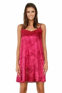 Satynowa koszulka Impresja czerwona. S - Bielizna nocna - miniaturka - grafika 1