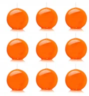 Świece - Świeca kula świeczka kula pomarańczowa pokryta lakierem błyszczącym 9 sztuk - miniaturka - grafika 1