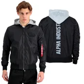 Odzież taktyczna i umundurowanie - Kurtka Alpha Industries MA-1 TT Hood BP Ref. 106103 03 - Czarna - miniaturka - grafika 1