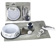 Pozostałe akcesoria dla kotów - Riga Elegancki zestaw "I love my cat" podkładka pod miskę + miska + 4 zabawki   - miniaturka - grafika 1