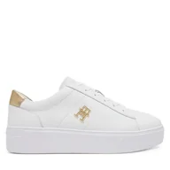 Sneakersy damskie - Sneakersy Tommy Hilfiger Platform Court Sneaker Metallics FW0FW08648 Biały - miniaturka - grafika 1