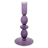 Świeczniki - Świecznik szklany purpurowy CRISTAL, 19,5 cm - miniaturka - grafika 1