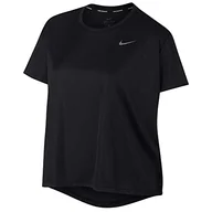 Koszulki i topy damskie - Nike koszulka damska W Nk Dry Miler Top Ss Plus Black/Reflective Silver Size 2X - miniaturka - grafika 1