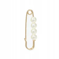 Broszki - Agrafka Z Perłami Broszka Ślubna kolor złoty - miniaturka - grafika 1