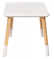 Zestawy mebli dla dzieci - STOLIK DREWNIANY BLAT BIAŁY DLA DZIECI MEBEL DO POKOIKU DZIECKA - miniaturka - grafika 1