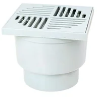 Odwodnienia, kanały i akcesoria - Wpust z prostym odpływem biały 15 x 15 x 13 cm MAXPOL - miniaturka - grafika 1