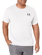 Koszulki męskie - Under Armour koszulka męska Sport Style Left Chest SS koszulka z krótkim rękawem, biały, MD - miniaturka - grafika 1