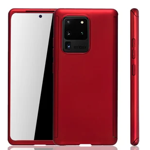 Etui na telefon komórkowy Pokrowiec ochronny na Samsung Galaxy S20 Ultra Pełna obudowa Ochrona wyświetlacza 360 Czerwony - Etui i futerały do telefonów - miniaturka - grafika 1