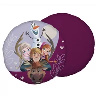 Kołdry i poduszki dla dzieci - Poduszka dla dziecka Kraina Lodu dla dziewczynki fioletowa okrągła 40x40 - miniaturka - grafika 1