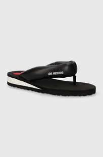 Love Moschino japonki damskie kolor czarny na płaskim obcasie JA28213G0IJM0000 - Klapki i japonki damskie - miniaturka - grafika 1