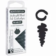 Naboje i atramenty - Monteverde Atrament Midnight Black Naboje 12szt - miniaturka - grafika 1