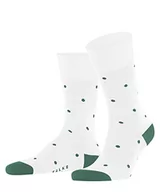 Skarpetki damskie - FALKE Męskie skarpety w kropki, bawełniane, niebieskie, czarne, wiele innych kolorów, wzmocnione skarpety męskie ze wzorem, oddychające, w kropki i cienkie, 1 para, biały (White 2000), 43-46 EU - miniaturka - grafika 1