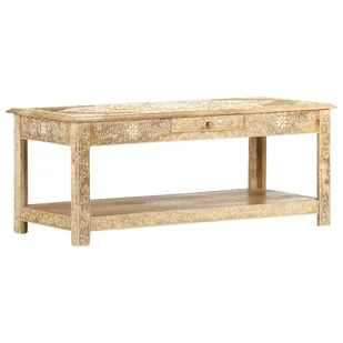 vidaXL vidaXL Stolik kawowy 110x50x45 cm, lite drewno mango, ręcznie malowane - Ławy i stoliki kawowe - miniaturka - grafika 1