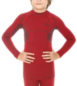 Bluzy dla chłopców - Brubeck LS11460 Bluza chłopięca Thermo ciemno-czerwony 92 - 98 cm - miniaturka - grafika 1