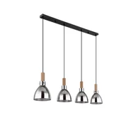 Lampy sufitowe - Globo 15550-4H - Lampa wisząca na lince MATTEA 4xE27/6W/230V czarna/dymna - miniaturka - grafika 1