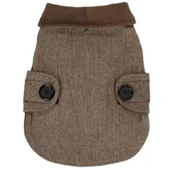 Płaszcze damskie - Bh Pet Gear brązowy tweed groszek płaszcz duży, akryl, wielokolorowy, 25,4 x 30,48 x 1,27 cm - miniaturka - grafika 1