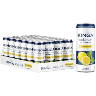 Kinga Napój woda + sok gazowana cytrynowa 250 ml x 24 sztuki - Woda - miniaturka - grafika 1