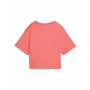 Damska luźna koszulka z logo NO.1 ESS Cropped PUMA Peach Frost Red - Koszulki sportowe damskie - miniaturka - grafika 1